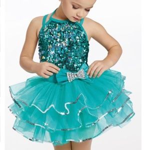 Weissman Emerald Dance Costume “I Am A Fine Musician” Size Extra Small Child